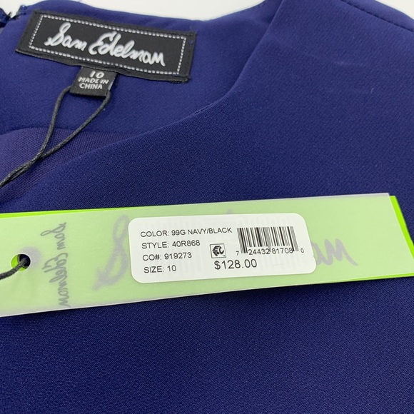 Sam Edelman Two-Tone Navy / Black Sheath Dress Size 10 - Picture 6 of 10